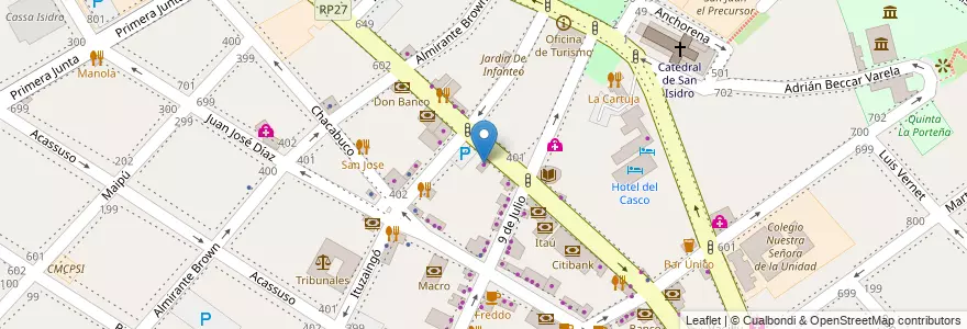 Mapa de ubicacion de Johnson Amoblamientos en 아르헨티나, 부에노스아이레스주, Partido De San Isidro, San Isidro.