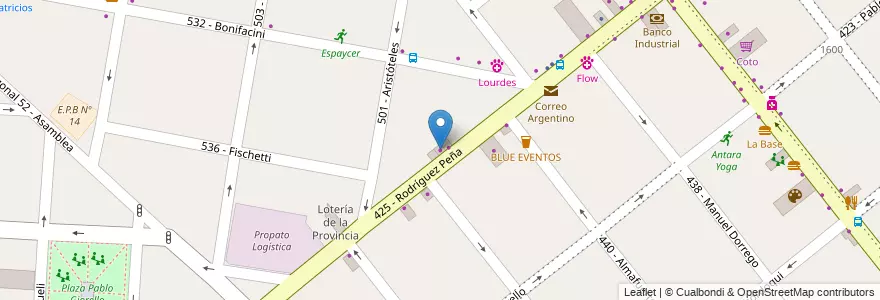 Mapa de ubicacion de Jomar Baterías en アルゼンチン, ブエノスアイレス州, Partido De Tres De Febrero, Santos Lugares.