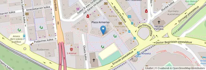 Mapa de ubicacion de Jonander en スペイン, バスク州, Gipuzkoa, Donostialdea, Donostia/San Sebastián.