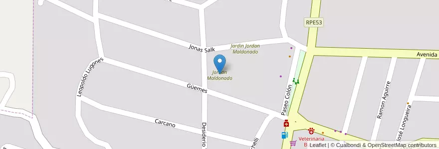 Mapa de ubicacion de Jordan Maldonado en Argentine, Córdoba, Departamento Colón, Pedanía Río Ceballos, Municipio De Salsipuedes, Salsipuedes.