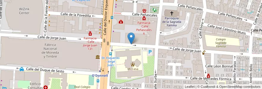 Mapa de ubicacion de JORGE JUAN, CALLE, DE,139 en 스페인, Comunidad De Madrid, Comunidad De Madrid, Área Metropolitana De Madrid Y Corredor Del Henares, 마드리드.