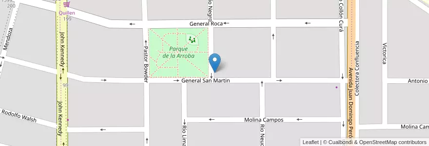 Mapa de ubicacion de Jorge Newbery en الأرجنتين, تشيلي, ريو نيغرو, Cipolletti, Departamento General Roca.