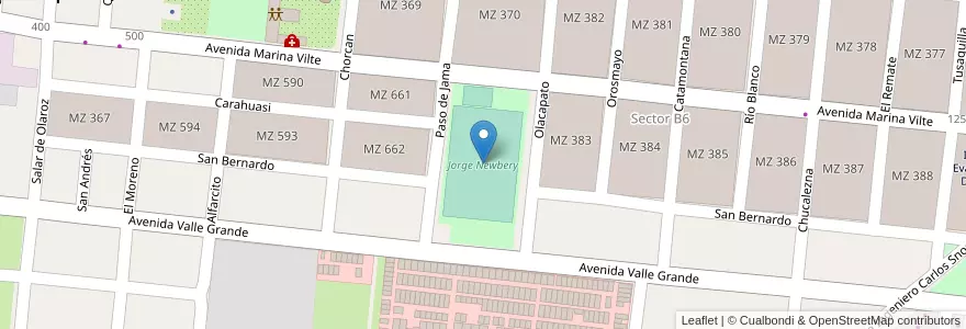 Mapa de ubicacion de Jorge Newbery en الأرجنتين, Jujuy, Departamento Doctor Manuel Belgrano, Municipio De San Salvador De Jujuy, Alto Comedero.