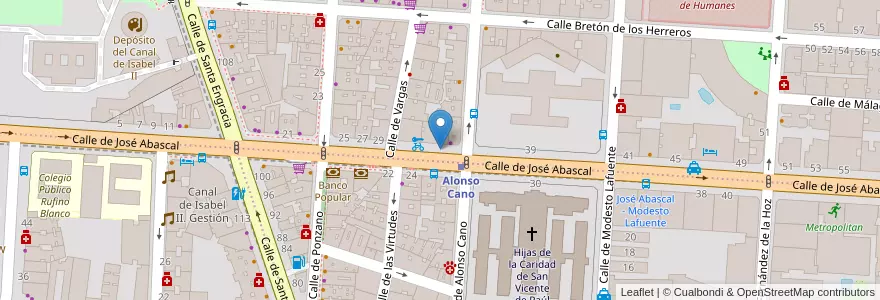 Mapa de ubicacion de JOSE ABASCAL, CALLE, DE,35 en اسپانیا, بخش خودمختار مادرید, بخش خودمختار مادرید, Área Metropolitana De Madrid Y Corredor Del Henares, مادرید.