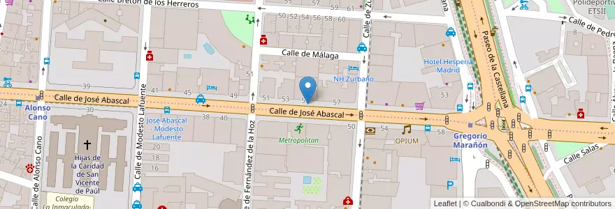 Mapa de ubicacion de JOSE ABASCAL, CALLE, DE,55 en إسبانيا, منطقة مدريد, منطقة مدريد, Área Metropolitana De Madrid Y Corredor Del Henares, مدريد.