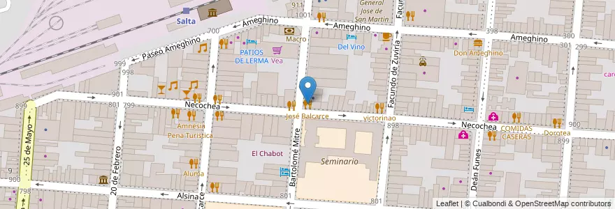Mapa de ubicacion de José Balcarce en الأرجنتين, Salta, Capital, Municipio De Salta, Salta.