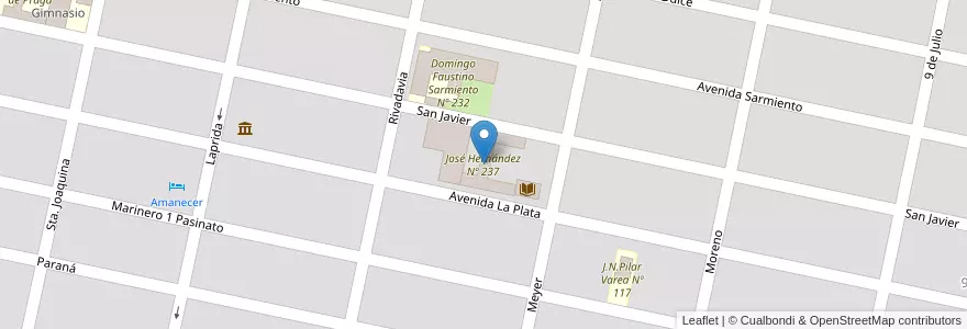 Mapa de ubicacion de José Hernández Nº 237 en الأرجنتين, سانتا في, Departamento San Lorenzo, Municipio De Carcarañá, Carcarañá.