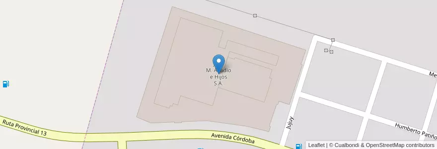 Mapa de ubicacion de Jose M. Alladio e Hijos S.A. en Arjantin, Córdoba, Departamento Río Segundo, Municipio De Luque, Pedanía Arroyo De Álvarez, Luque.