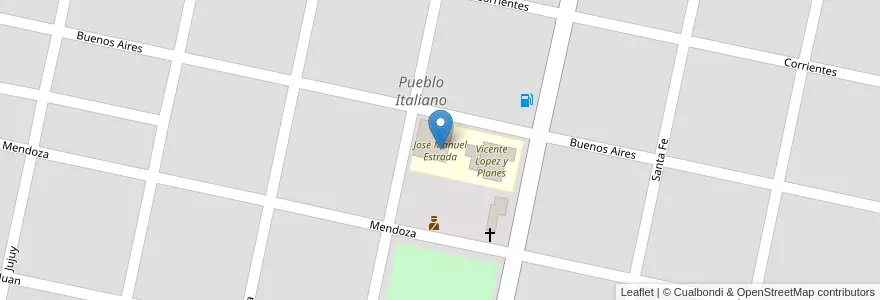 Mapa de ubicacion de José Manuel Estrada en Аргентина, Кордова, Departamento Unión, Pedanía Loboy, Municipio De Pueblo Italiano, Pueblo Italiano.