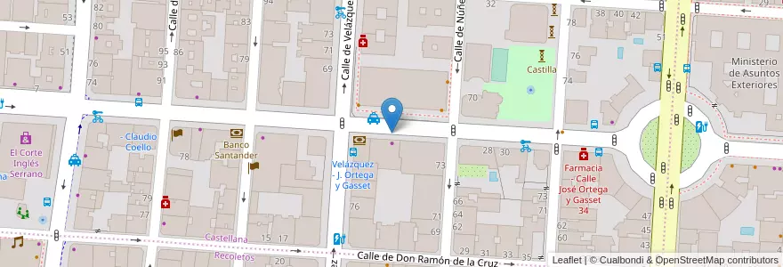 Mapa de ubicacion de JOSE ORTEGA Y GASSET, CALLE, DE,24 en إسبانيا, منطقة مدريد, منطقة مدريد, Área Metropolitana De Madrid Y Corredor Del Henares, مدريد.