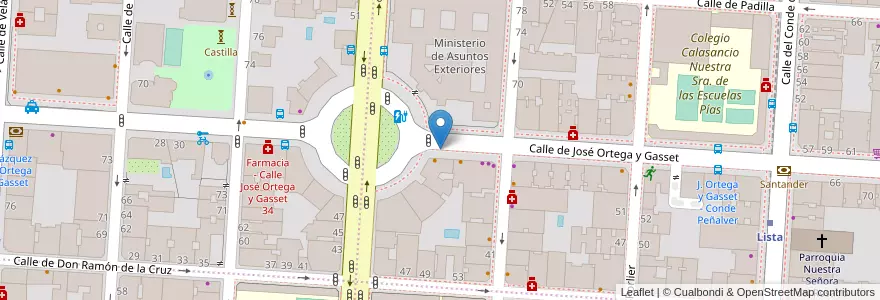Mapa de ubicacion de JOSE ORTEGA Y GASSET, CALLE, DE,38 en 스페인, Comunidad De Madrid, Comunidad De Madrid, Área Metropolitana De Madrid Y Corredor Del Henares, 마드리드.