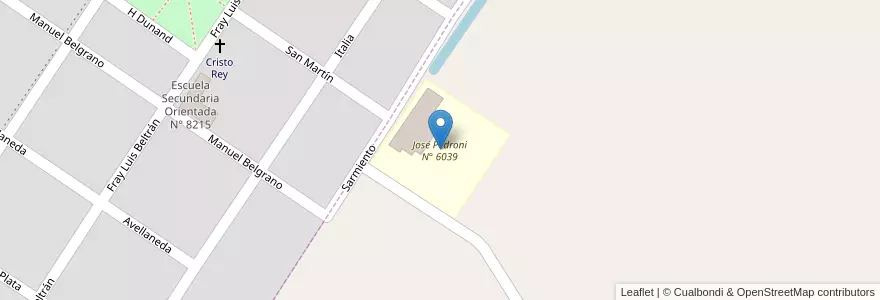 Mapa de ubicacion de José Pedroni N° 6039 en Argentinië, Santa Fe, Departamento Caseros, Municipio De Sanford.