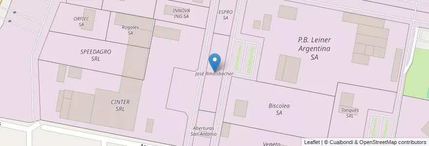 Mapa de ubicacion de José Rindisbacher en 아르헨티나, Santa Fe, Departamento La Capital, Municipio De Sauce Viejo.
