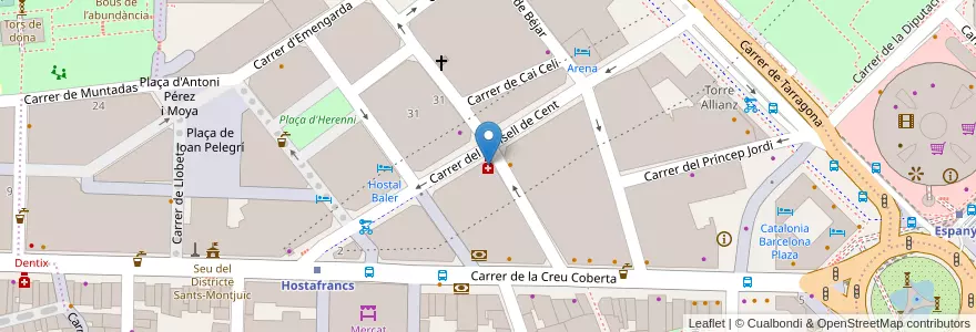 Mapa de ubicacion de Josep Montero Querol en إسبانيا, كتالونيا, برشلونة, بارسلونس, Barcelona.