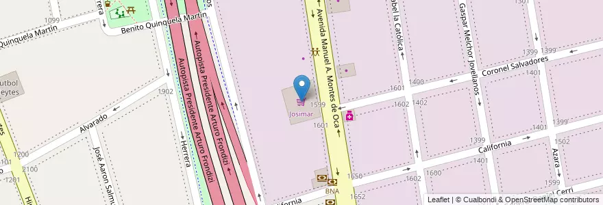 Mapa de ubicacion de Josimar, Barracas en Argentinien, Ciudad Autónoma De Buenos Aires, Comuna 4, Buenos Aires.