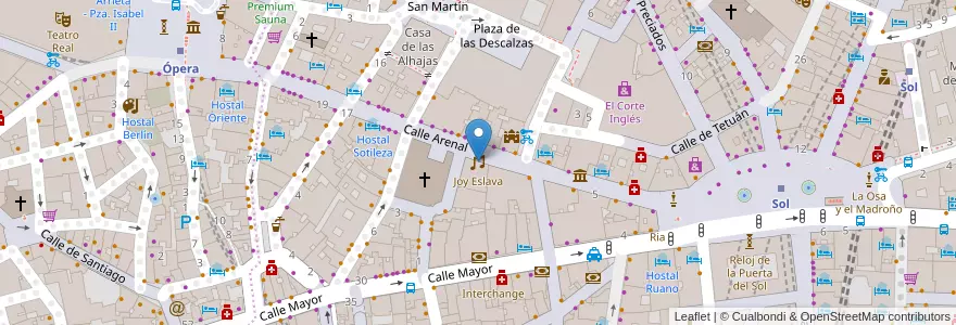 Mapa de ubicacion de Joy Eslava en スペイン, マドリード州, Comunidad De Madrid, Área Metropolitana De Madrid Y Corredor Del Henares, Madrid.