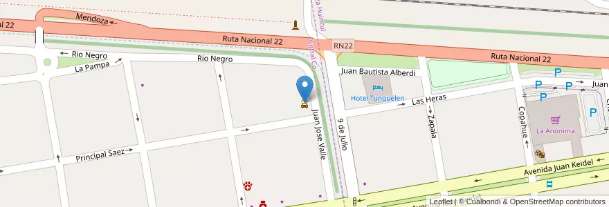 Mapa de ubicacion de Juan-Car en Arjantin, Şili, Neuquén, Departamento Confluencia, Municipio De Cutral Có.