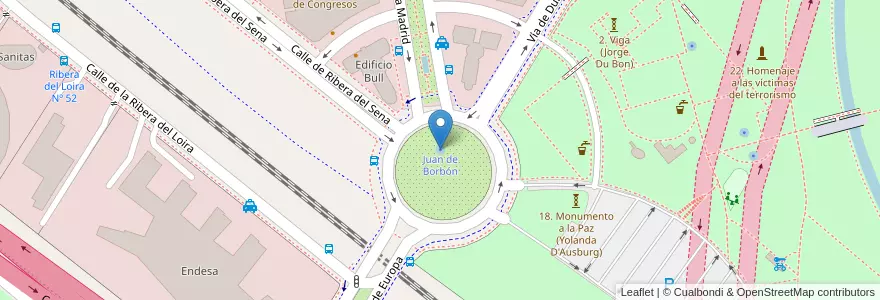 Mapa de ubicacion de Juan de Borbón en 스페인, Comunidad De Madrid, Comunidad De Madrid, Área Metropolitana De Madrid Y Corredor Del Henares, 마드리드.