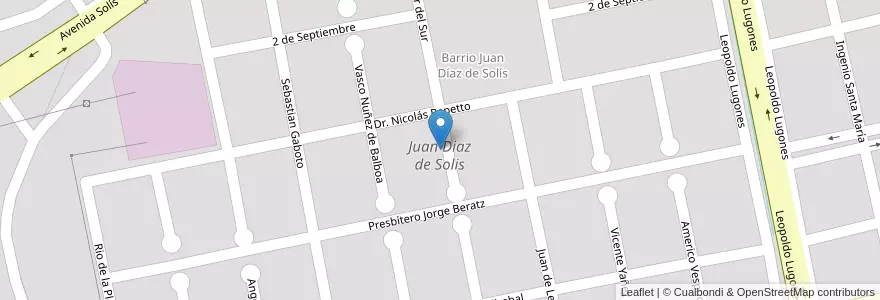 Mapa de ubicacion de Juan Diaz de Solis en 아르헨티나, Santiago Del Estero, Departamento Capital, Santiago Del Estero.