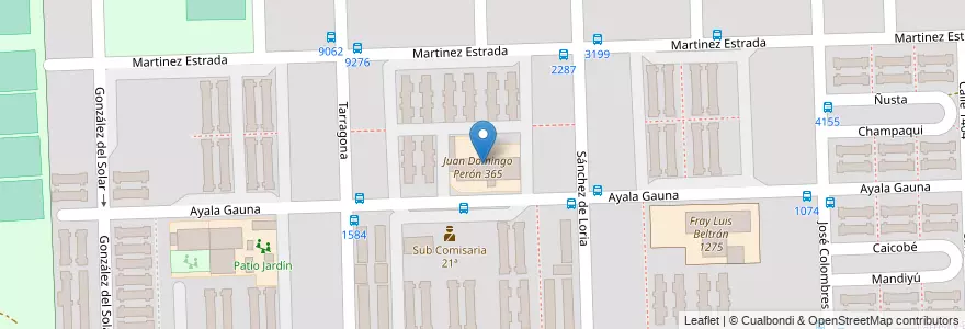 Mapa de ubicacion de Juan Domingo Perón 365 en الأرجنتين, سانتا في, Departamento Rosario, Municipio De Rosario, روساريو.