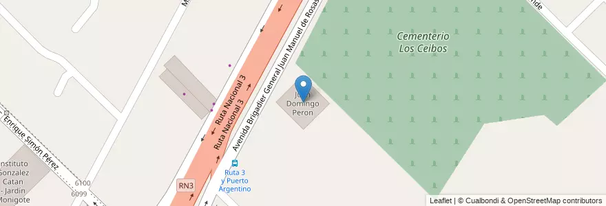 Mapa de ubicacion de Juan Domingo Peron en Argentina, Buenos Aires, Partido De La Matanza, González Catán.