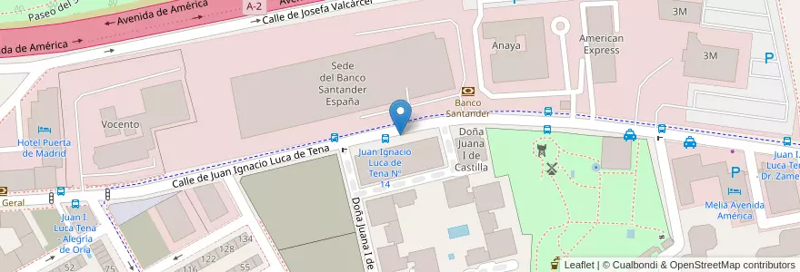 Mapa de ubicacion de JUAN IGNACIO LUCA DE TENA, CALLE, DE,14 en إسبانيا, منطقة مدريد, منطقة مدريد, Área Metropolitana De Madrid Y Corredor Del Henares, مدريد.