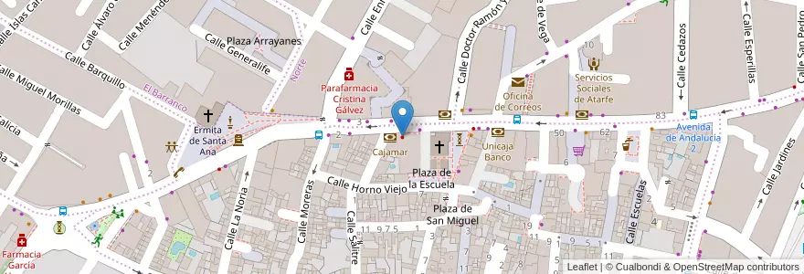 Mapa de ubicacion de Juan Manuel Bailón Rivera en スペイン, アンダルシア州, Granada, Comarca De La Vega De Granada, Atarfe.