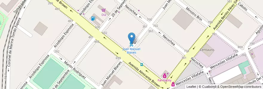Mapa de ubicacion de Juan Manuel Blanes, Boca en 阿根廷, Ciudad Autónoma De Buenos Aires, Comuna 4, 布宜诺斯艾利斯.
