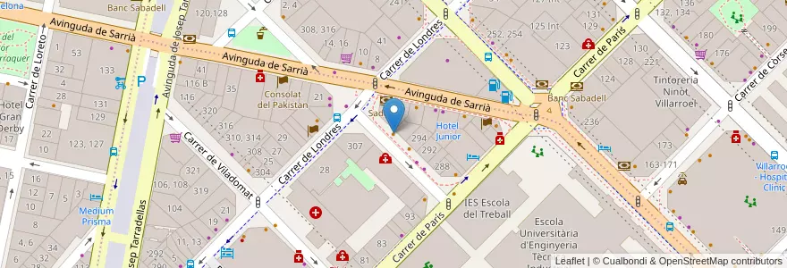 Mapa de ubicacion de Juan Sebastian Bar en İspanya, Catalunya, Barcelona, Barcelonès, Barcelona.