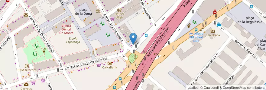 Mapa de ubicacion de Juan Valera en España, Catalunya, Barcelona, Barcelonès, Badalona.