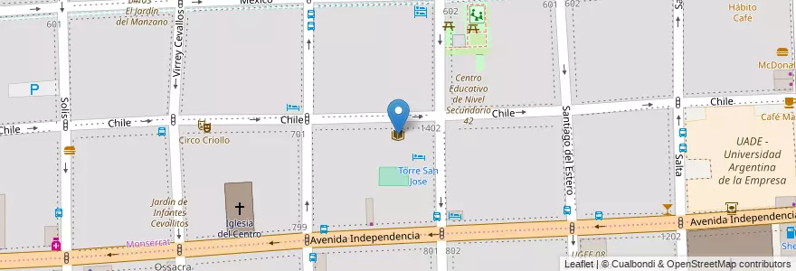 Mapa de ubicacion de Juana Azurduy, Montserrat en Argentinië, Ciudad Autónoma De Buenos Aires, Comuna 1, Buenos Aires.