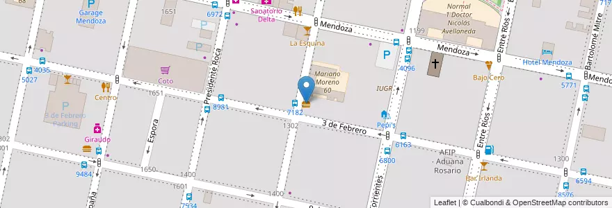 Mapa de ubicacion de Juana de Arco en Argentinien, Santa Fe, Departamento Rosario, Municipio De Rosario, Rosario.