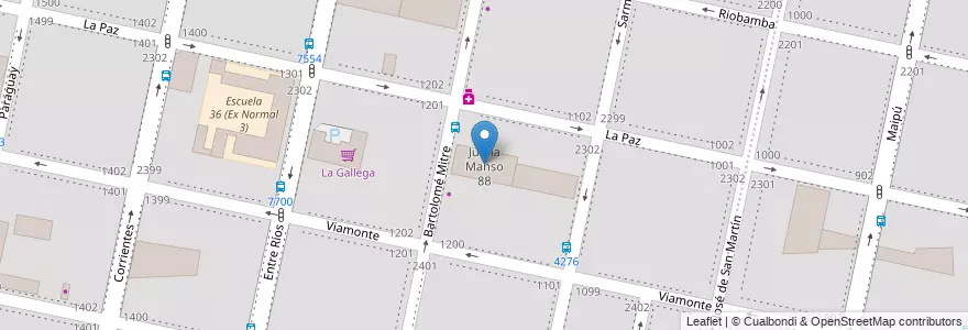 Mapa de ubicacion de Juana Manso 88 en 아르헨티나, Santa Fe, Departamento Rosario, Municipio De Rosario, 로사리오.
