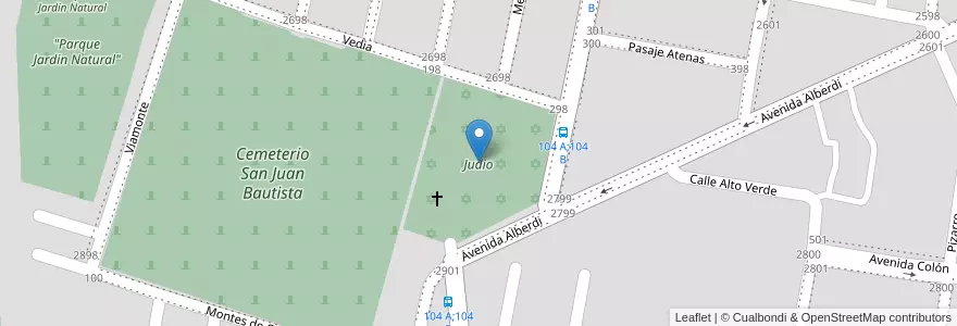 Mapa de ubicacion de Judio en アルゼンチン, コリエンテス州, Departamento Capital, Corrientes, Corrientes.