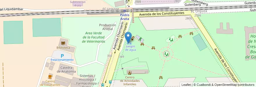 Mapa de ubicacion de Juegos de agua, La Paternal en آرژانتین, Ciudad Autónoma De Buenos Aires, Buenos Aires, Comuna 15.