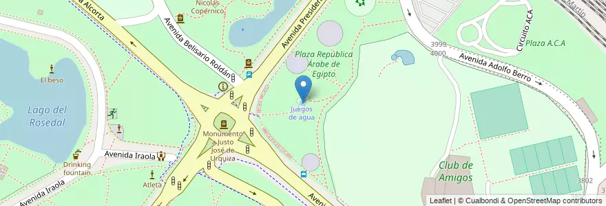 Mapa de ubicacion de Juegos de agua, Palermo en Arjantin, Ciudad Autónoma De Buenos Aires, Buenos Aires, Comuna 14.
