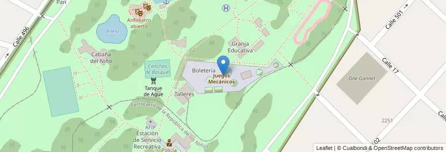 Mapa de ubicacion de Juegos Mecánicos, Gonnet en Arjantin, Buenos Aires, Partido De La Plata, Manuel B. Gonnet.