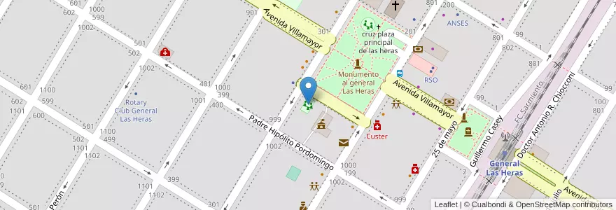 Mapa de ubicacion de Juegos para niños en Arjantin, Buenos Aires, Partido De General Las Heras, General Las Heras.