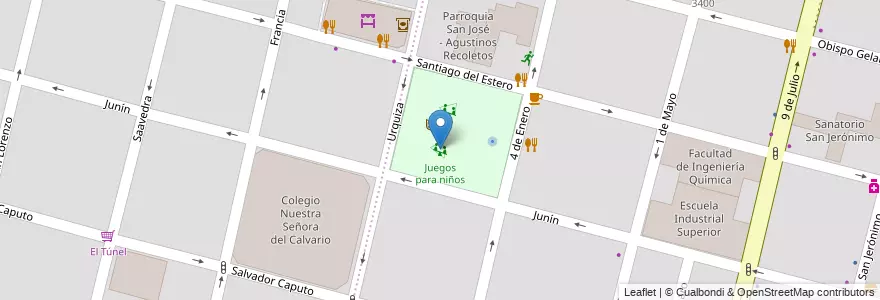 Mapa de ubicacion de Juegos para niños en آرژانتین, سانتافه, Departamento La Capital, Santa Fe Capital, سانتافه.