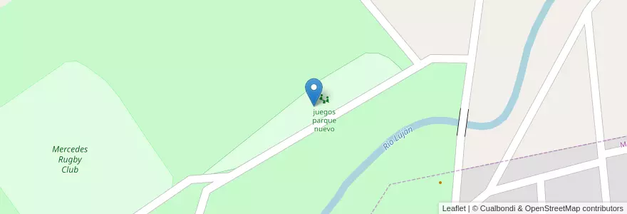 Mapa de ubicacion de juegos parque nuevo en آرژانتین, استان بوئنوس آیرس, Partido De Mercedes.