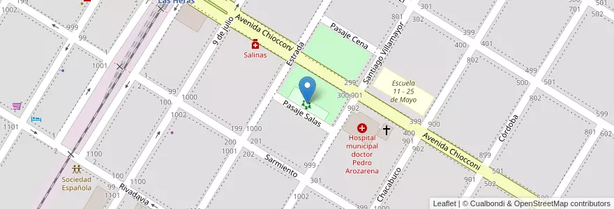 Mapa de ubicacion de juegos plaza mitre en Argentine, Province De Buenos Aires, Partido De General Las Heras, General Las Heras.