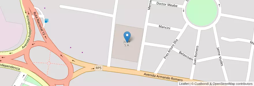 Mapa de ubicacion de Jufre S.A. en アルゼンチン, コリエンテス州, Departamento Capital, Corrientes, Corrientes.