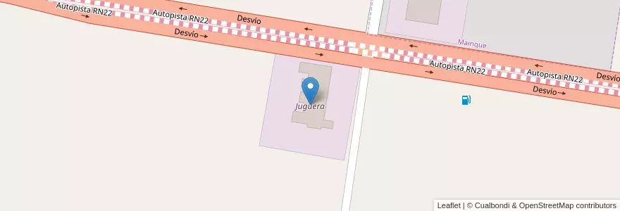 Mapa de ubicacion de Juguera en アルゼンチン, リオネグロ州, Departamento General Roca, Municipio De Mainqué.