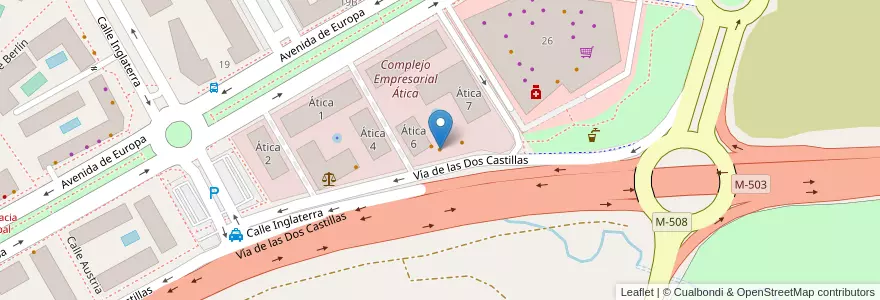 Mapa de ubicacion de Juicy Avenue en スペイン, マドリード州, Comunidad De Madrid, Área Metropolitana De Madrid Y Corredor Del Henares, Pozuelo De Alarcón.