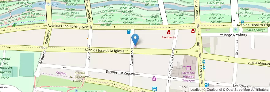Mapa de ubicacion de Jujuy Materiales en 아르헨티나, Jujuy, Departamento Doctor Manuel Belgrano, Municipio De San Salvador De Jujuy.