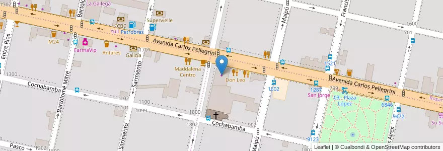 Mapa de ubicacion de Juleriaque en Arjantin, Santa Fe, Departamento Rosario, Municipio De Rosario, Rosario.