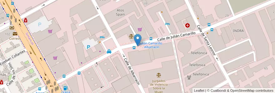 Mapa de ubicacion de JULIAN CAMARILLO, CALLE, DE,25 en اسپانیا, بخش خودمختار مادرید, بخش خودمختار مادرید, Área Metropolitana De Madrid Y Corredor Del Henares, مادرید.