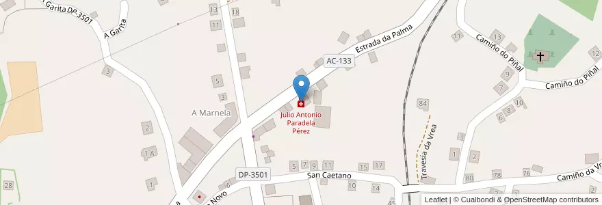 Mapa de ubicacion de Julio Antonio Paradela Pérez en Spanien, Galicien, A Coruña, Ferrol, Fene.