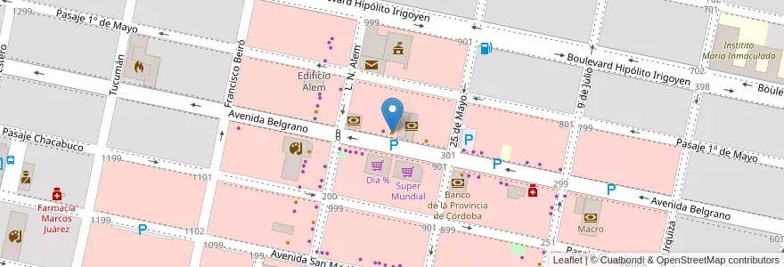 Mapa de ubicacion de Junior B en Arjantin, Córdoba, Departamento Marcos Juárez, Pedanía Espinillos, Municipio De Marcos Juárez.