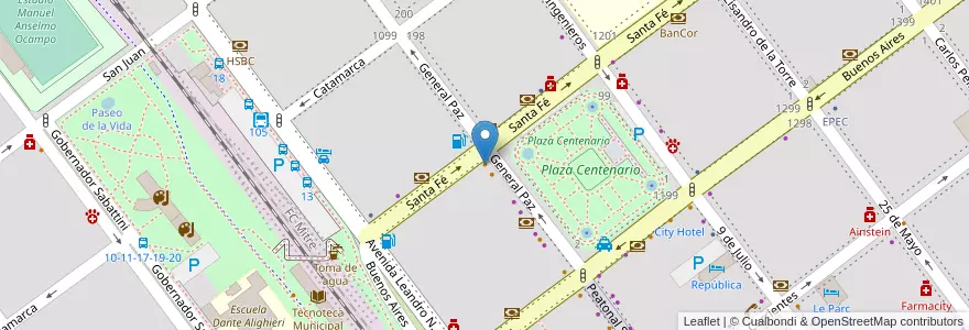 Mapa de ubicacion de Junior B en Argentinië, Córdoba, Departamento General San Martín, Pedanía Villa María, Municipio De Villa María, Villa María.